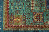 6x8 Green and Blue Turkish Tribal Rug