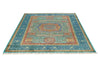 6x8 Green and Blue Turkish Tribal Rug