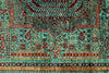 6x8 Green and Green Turkish Tribal Rug