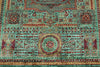 6x8 Green and Green Turkish Tribal Rug