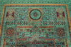 6x8 Green and Green Turkish Tribal Rug