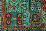 6x8 Turquoıse and Gray Turkish Tribal Rug