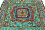 6x8 Turquoıse and Gray Turkish Tribal Rug