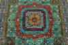 6x8 Turquoıse and Gray Turkish Tribal Rug