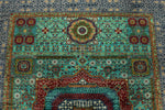 6x8 Turquoıse and Gray Turkish Tribal Rug