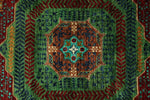 6x8 Light Green and Green Turkish Tribal Rug