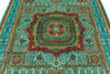 6x8 Light Green and Green Turkish Tribal Rug