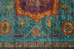 6x8 Light Blue and Purple Turkish Tribal Rug