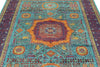 6x8 Light Blue and Purple Turkish Tribal Rug