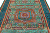 6x8 Turquoıse and Navy Turkish Tribal Rug