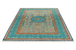 6x8 Multicolor and Blue Turkish Tribal Rug