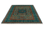 6x8 Multicolor and Blue Turkish Tribal Rug