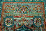 6x8 Multicolor and Blue Turkish Tribal Rug