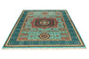 6x8 Green and Navy Turkish Tribal Rug