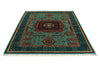 6x8 Green and Navy Turkish Tribal Rug