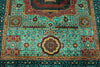 6x8 Green and Navy Turkish Tribal Rug