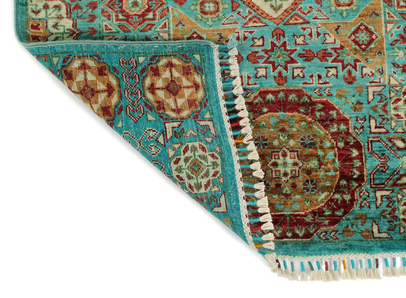 3x10 Turquoıse and Multicolor Turkish Tribal Runner