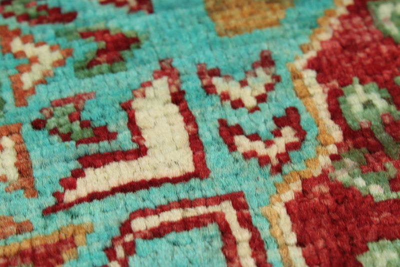 3x10 Turquoıse and Multicolor Turkish Tribal Runner