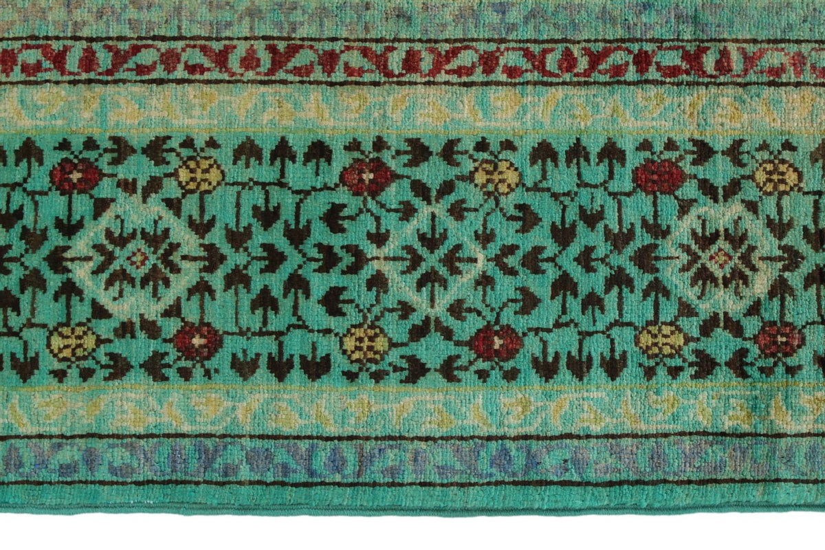 5x7 Turquoıse and Multicolor Turkish Tribal Rug