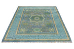 5x7 Navy and Turquoıse Turkish Tribal Rug