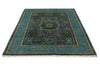 5x7 Navy and Turquoıse Turkish Tribal Rug