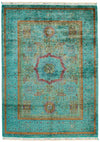 5x7 Green and Turquoıse Turkish Tribal Rug