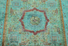 5x7 Green and Turquoıse Turkish Tribal Rug