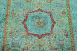 5x7 Green and Turquoıse Turkish Tribal Rug