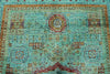 5x7 Green and Turquoıse Turkish Tribal Rug