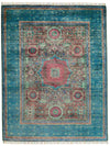 5x7 Multicolor and Blue Turkish Tribal Rug