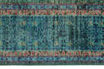 5x7 Multicolor and Blue Turkish Tribal Rug