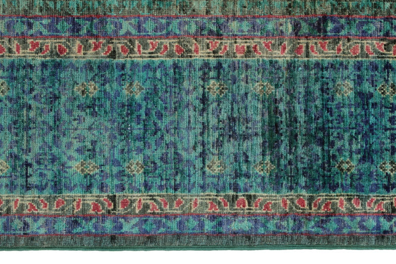 5x7 Multicolor and Blue Turkish Tribal Rug