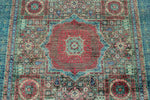 5x7 Multicolor and Blue Turkish Tribal Rug