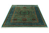 5x7 Green and Navy Turkish Tribal Rug