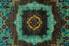 5x7 Green and Navy Turkish Tribal Rug