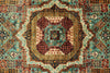 5x7 Light Green and Light Brown Turkish Tribal Rug