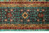 5x7 Light Green and Light Brown Turkish Tribal Rug