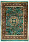 5x7 Turquoıse and Rust Turkish Tribal Rug