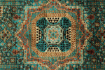 5x7 Turquoıse and Rust Turkish Tribal Rug