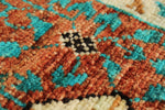 5x7 Turquoıse and Rust Turkish Tribal Rug