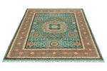 5x7 Turquoıse and Rust Turkish Tribal Rug