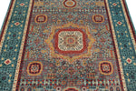 5x7 Multicolor and Blue Turkish Tribal Rug