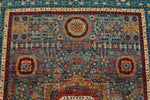 5x7 Multicolor and Blue Turkish Tribal Rug