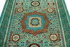 5x7 Green and Multicolor Turkish Tribal Rug