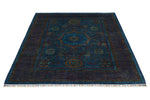 5x7 Navy and Dark purple Turkish Tribal Rug