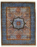 5x7 Multicolor and Purple Turkish Tribal Rug