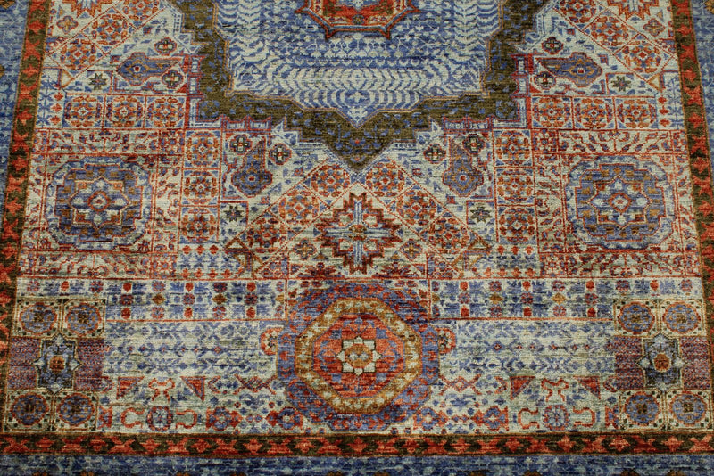 5x7 Multicolor and Purple Turkish Tribal Rug