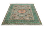 5x7 Multicolor and Green Turkish Tribal Rug