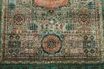 5x7 Multicolor and Green Turkish Tribal Rug