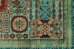 5x7 Multicolor and Green Turkish Tribal Rug